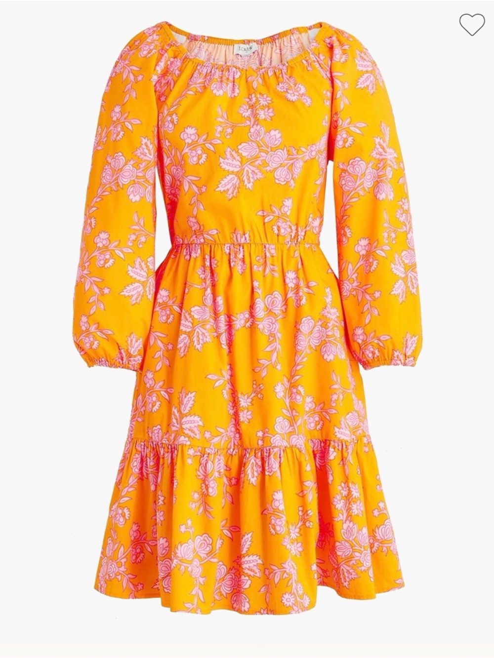 New J. Crew dress scoop neck mini orange pink floral preppy size 14  NWT $110